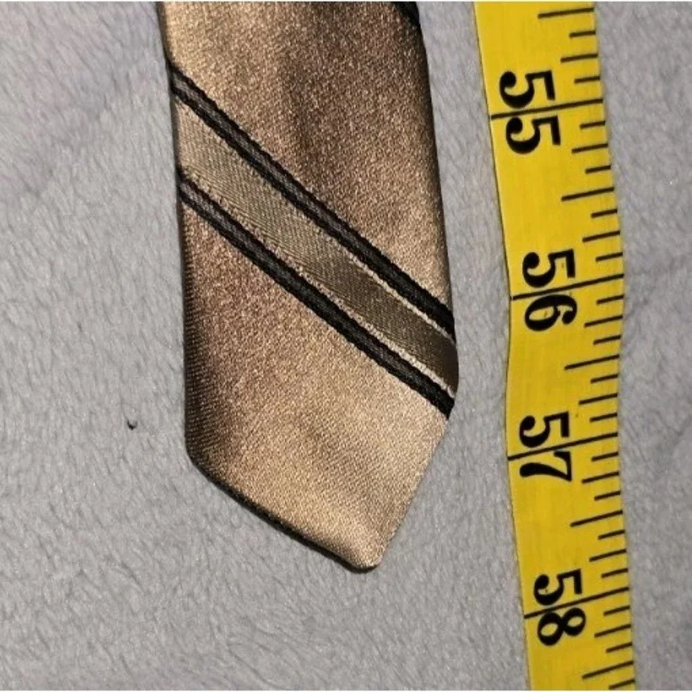 Vintage Bronzini Tie Brown with Diagonal Stripes with‎ Unicorn Emblem 57